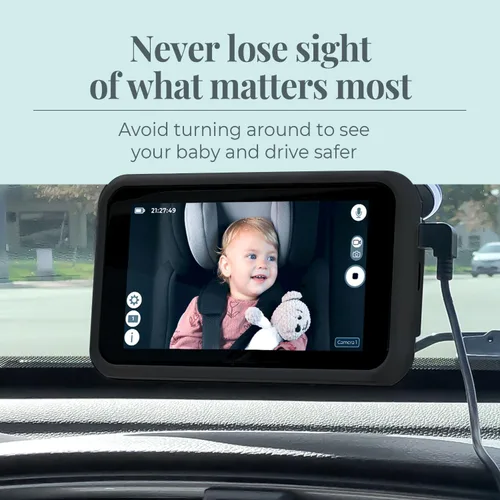 Miniatura 2 de Tiny Traveler Monitor de bebé – Kit básico inalámbrico pequeño (TT002PBB) con banco de energía – Cámara inalámbrica para monitor de coche de bebé