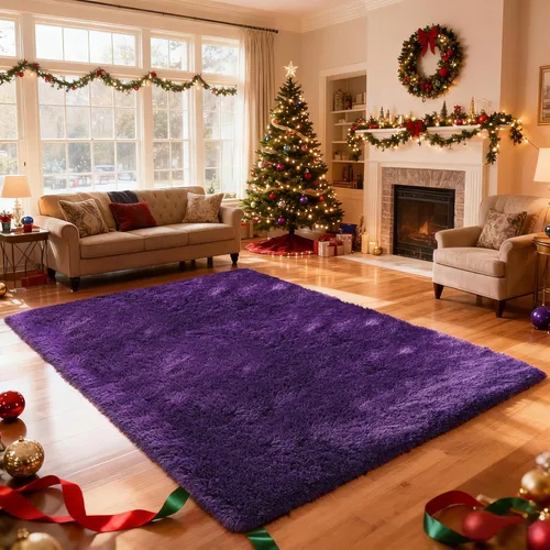Miniatura 34 de Alfombra peluda para dormitorio, sala de estar, 2 x 6 pies, antideslizante, esponjosa, suave, alfombra lanuda beige y blanca para sala de estar