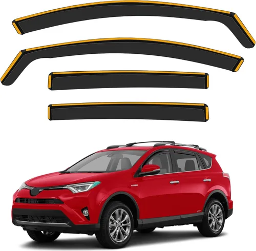 Deflectores de lluvia inastillables en canal para Toyota RAV4 2013-2018, deflectores de ventana con clip, viseras de ventilación, protectores de