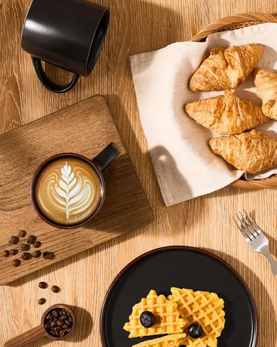 Miniatura 7 de famiware Mercury - Tazas de café de 13 onzas, juego de 4 tazas de café con asa, tazas para café con leche, té caliente, capuchino, moca, cacao, negro