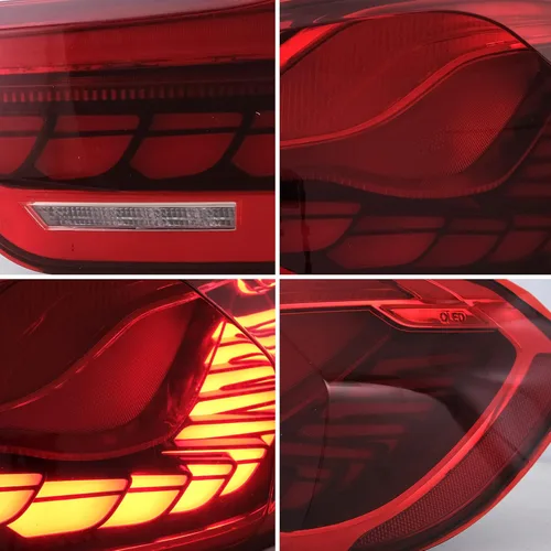 Miniatura 7 de VLAND - Luces traseras OLED serie 4 con señal de giro secuencial compatible con BMW M4 GTS F32 F33 F82 F83 2014-2020 Sedán/Convertible/Coupé, Rojo