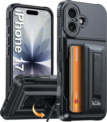 Miniatura 28 de Oterkin Funda tipo cartera para iPhone 17 Pro Max [4-5 tarjeteros] [soporte de soporte] [protección completa de la cámara] [bloqueo RFID] iPhone 17