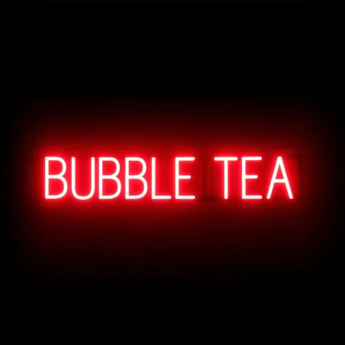 Miniatura 17 de SpellBrite Letrero BOBA para cafeterías y tiendas de té Boba Señales relacionadas con Boba, con aspecto de neón, luz LED azul 17.2 x 6.3 pulgadas