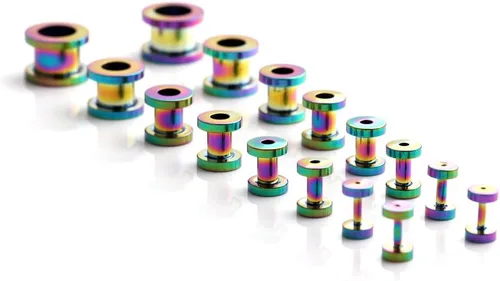 Miniatura 5 de Ruifan kit de 16 expansores de acero quirúrgico, 8 pares, 14 g - 00 g (1.6 mm-10 mm)