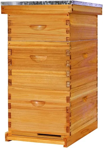 Miniatura 9 de POLLIBEE Las colmenas de abeja Langstroth con revestimiento de cera de abeja de 8 marcos incluyen 1 caja profunda y 1 caja mediana para abejas