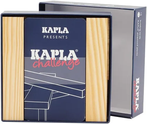 Miniatura 3 de KAPLA Challenge - Juego de construcción de madera, 16 tablones de construcción y 12 cartas de desafío