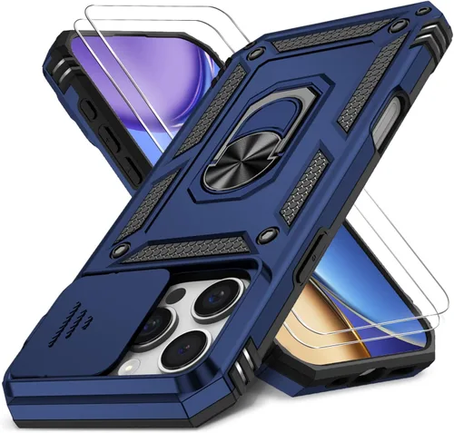 Miniatura 38 de Funda HakkTaoo para iPhone 13/iPhone 14 de 6.1 Pulgadas con Funda Deslizante para Cámara + Protector de Pantalla (2 Paquetes), Funda Protectora a