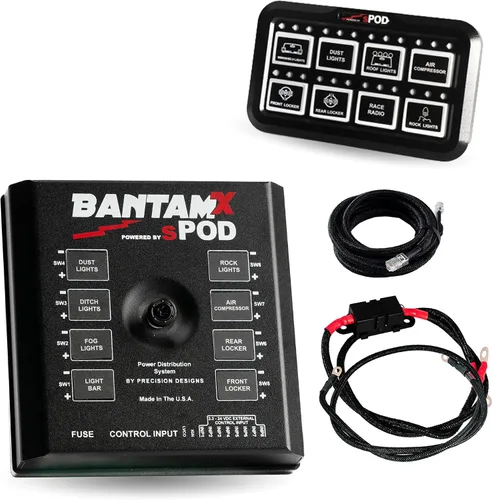 sPOD Controlador de circuitos BantamX 8 con panel de control HD, ajuste universal (cable de batería de 36 pulgadas)