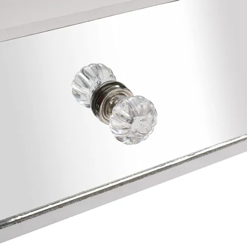 Miniatura 5 de Henf Mesa de consola con espejo, mesa de tocador de maquillaje, mesa de entrada plateada de 3 cajones para mujeres y niñas, entrada, hogar, oficina