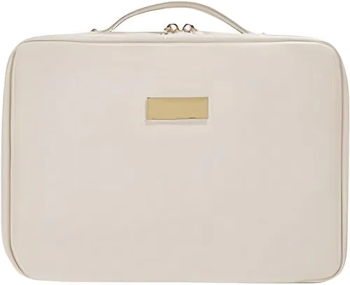 Miniatura 9 de Bolsa cosmética portátil de gran capacidad, Productos para el cuidado de la piel, Bolsa de almacenamiento de cepillo de maquillaje, Bolsa de Blanco