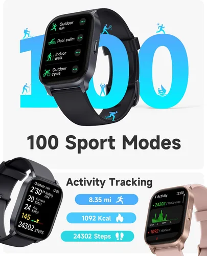 Miniatura 5 de TOOBUR Reloj Inteligente para Hombres y Mujeres, Smartwatch Compatible con Teléfonos Android e iOS, Contestar/Realizar Llamadas, Reloj Rastreador