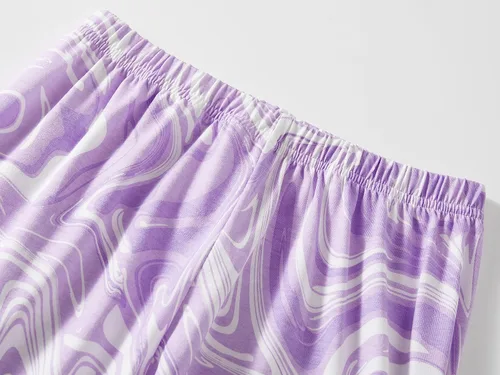 Miniatura 5 de Beezizac Conjunto de pijama de algodón para niñas pequeñas y grandes, conjunto de manga corta, 2 piezas, talla 4T-18