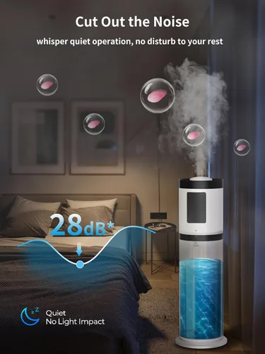 Miniatura 5 de Humidificadores de 8L para dormitorio, silenciosos de 30dB, cobertura de 500ft², tiempo de funcionamiento de 60H, llenado superior, humidificador 3