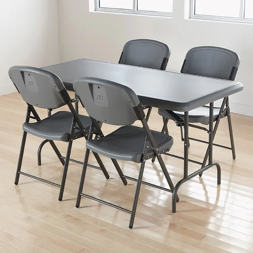 Miniatura 2 de Iceberg Enterprises Rough N Ready Series - Silla plegable de resina, marco de acero, carbón - US-ICE64007