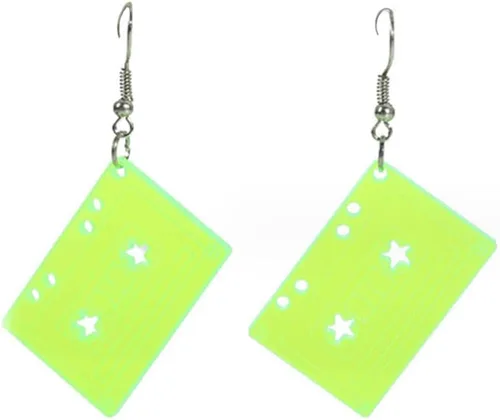 Miniatura 5 de Lindos aretes de casete de audio colgantes