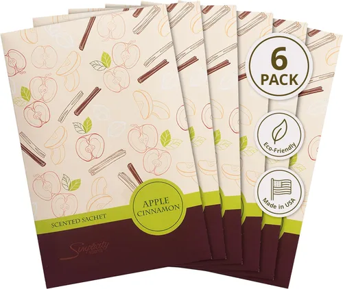 Miniatura 14 de Simplicity Scents - Paquete de 6 bolsitas perfumadas en barra de canela, otoño e invierno, bolsas perfumadas de larga duración, fragancia