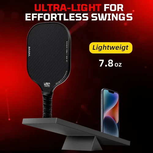 Miniatura 7 de BAGAIL Palas de pickleball aprobadas por USAPA, juego de pickleball de superficie de fibra de vidrio, raquetas ligeras con 4 bolas, 1 bolsa, Negro
