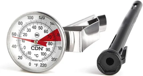 Miniatura 7 de CDN ProAccurate® Termómetro de lectura instantánea para espumar bebidas con clip para medición precisa de temperatura, vástago de acero inoxidable