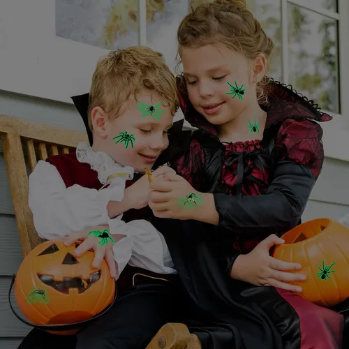 Miniatura 4 de Grow in Dack - Tatuajes temporales de telaraña de Halloween para adultos, calcomanías de tatuaje falsas de araña realistas, regalos de Halloween