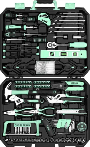 Miniatura 11 de DEKOPRO Juego de herramientas: Kit de herramientas para el hogar de 228 piezas, juego de herramientas de reparación básica para el hogar viene