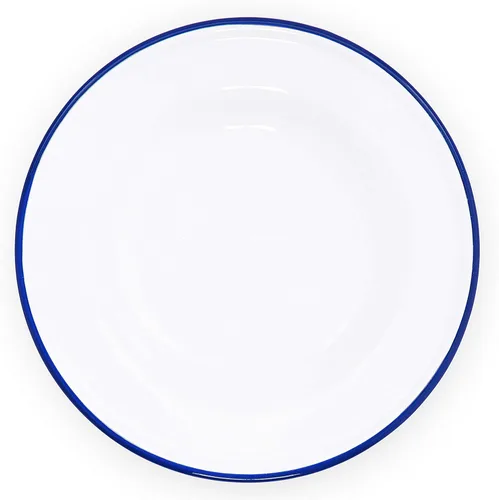 Miniatura 4 de Enamelware - Plato de ensalada elevado, 8 pulgadas, blanco vintage/negro (individual)