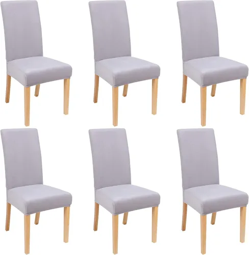 Miniatura 65 de smiry - Fundas para sillas de comedor de terciopelo elástico y suave, extraíbles, Terciopelo, Beige