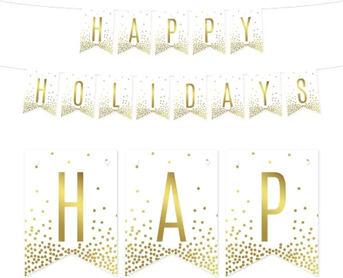Miniatura 17 de Andaz Press Decoraciones divertidas de pancarta con diseño de confeti dorado metálico sobre blanco para fiestas de jubilación, la aventura comienza