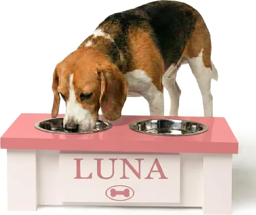 Miniatura 75 de GrooveThis Woodshop Soporte Personalizado de Cuenco Elevado para Perros de Tamaño Grande, Mediano, Pequeño y Extra Pequeño - Cuencos de Acero Negro