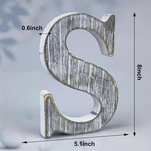 Miniatura 2 de Letras de madera de 8 pulgadas, letras de madera rústica sin terminar para decoración de pared, letras decorativas en pie, cortes de letras