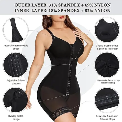 Miniatura 3 de M MYODRESS Fajas Colombianas Moldeadoras de cuerpo completo para mujer, body de control de abdomen, compresión poscirugía