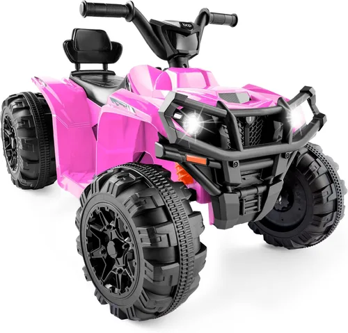 Best Choice Products 12V Auto eléctrico para montar para niños, ATV de 4 ruedas, vehículo de juguete con audio Bluetooth, velocidad máxima de 2.4