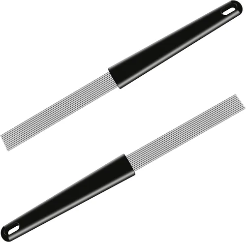 Miniatura 8 de EASTROCK Güiro Raspador de Percusión Latina Estilo Peine Raspador de 12 Pulgadas Profesional de Repuesto para Varios Instrumentos de Percusión negro
