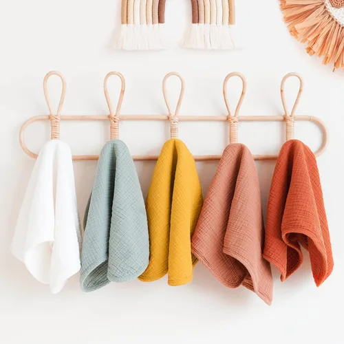 Miniatura 7 de Konssy Juego de paños de muselina para bebé, unisex, paquete de 6 unidades, grandes, 100% algodón, ropa para eructos para recién nacidos, bebés