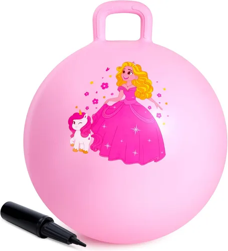 Miniatura 13 de ZOOJOY Hopper Ball, juguetes de salto para niños, pelota inflable de 18 pulgadas con asa para niños y niñas de 3 a 8 años, juguete inflable