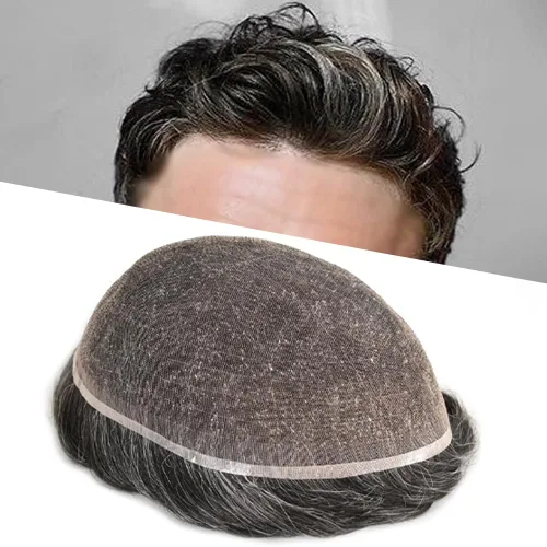 Miniatura 15 de Toupee para hombres completo encaje francés hombres toupee hairpieces 100% europeo cabello humano reemplazo sistema hombres piezas de pelo protesis