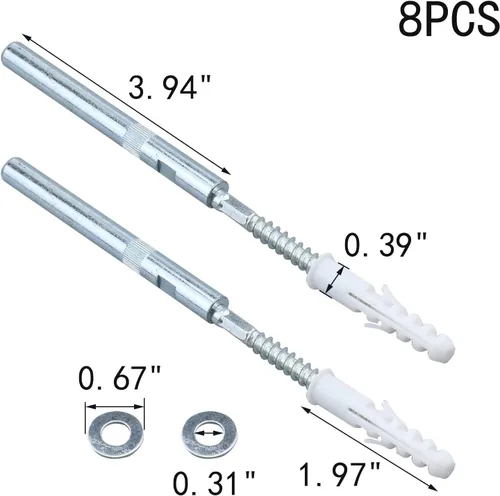 Miniatura 2 de MY MIRONEY 8 piezas de soporte flotante para estante flotante, soporte invisible, soporte de metal ciego para soportes de pared ocultos, 0.39 x 6.5