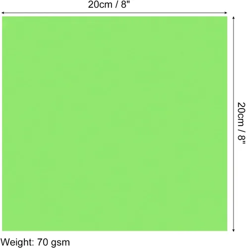 Miniatura 2 de MECCANIXITY 100 hojas de papel de origami de doble cara de 8 x 8 pulgadas (7.9 x 7.9 in), hoja cuadrada para proyectos de manualidades, Pasto verde