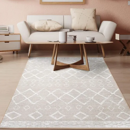 Miniatura 3 de Antep Rugs - Alfombras antideslizantes de 5 x 7 pies (antideslizante) con parte trasera de goma, de estilo antiguo, bohemio, marroquí y con pelo Azul