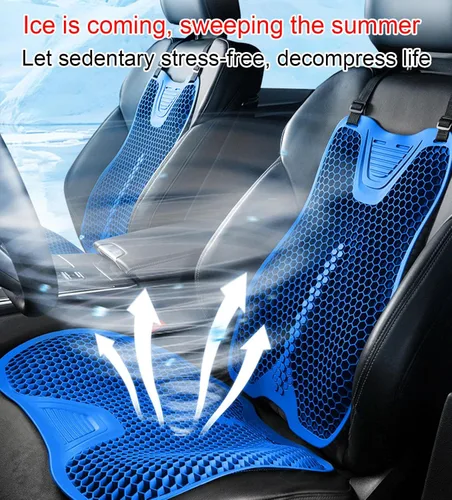 Miniatura 7 de VIDECOR Cojín de gel para automóvil, cojín de asiento refrescante, antideslizante, transpirable, almohadilla de hielo de ventilación