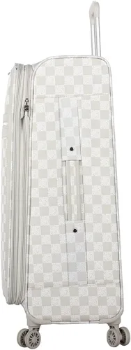 Miniatura 3 de Steve Madden Equipaje de diseñador, Chalet Gris Claro, Juego de maleta giratoria ligera expandible de 3 piezas - Juego de viaje