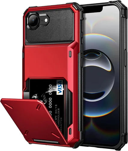Miniatura 9 de Vofolen Funda compatible con iPhone 12, cartera 5G, 4 ranuras para tarjetas, tarjetero con bolsillo oculto, doble capa, cubierta trasera protectora
