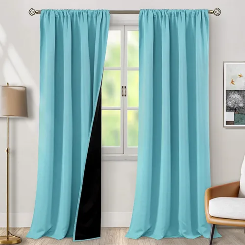 Miniatura 69 de BGment - Cortinas opacas para sala de estar de 63 pulgadas de largo, juego de 2 paneles, cortinas para oscurecer toda la habitación, cortinas
