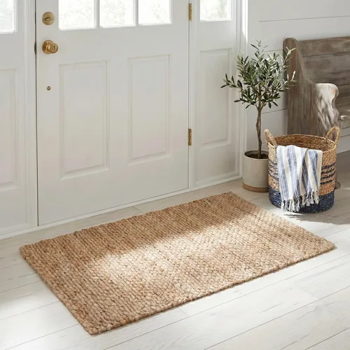 Alfombra de área de yute natural tejido a mano Safavieh NF459A, de la colección de fibra natural (5 pies x 8 pies), Yute, Natural