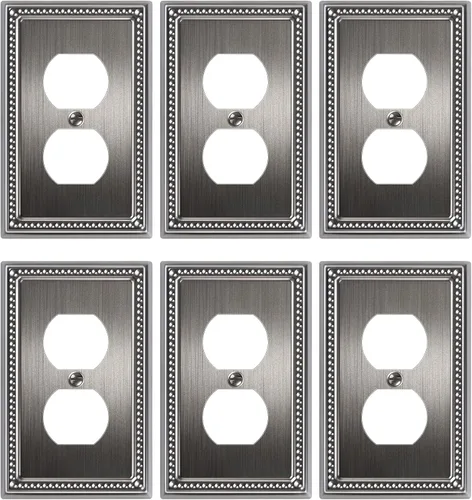 Miniatura 37 de Paquete de 4 placas de cubierta para interruptor de luz de palanca individual, cubiertas decorativas de perlas, placa de pared de metal almendra