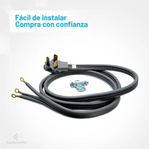 Miniatura 6 de Cable de alimentación de secadora de 3 clavijas de 6 pies con clasificación de 30 amperios, conector de cable de alimentación universal