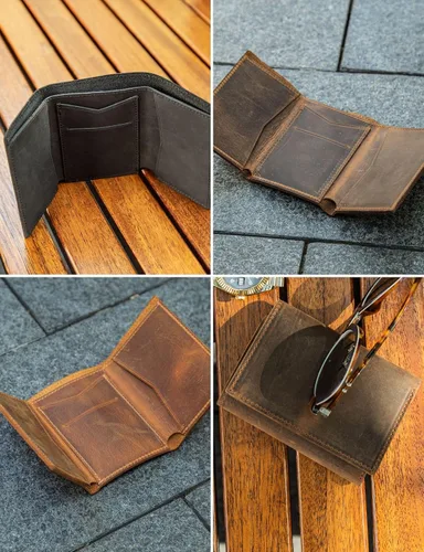 Miniatura 16 de Carteras de cuero genuino hechas a mano, tarjeteros minimalistas y fundas para pasaporte, regalo hecho a mano