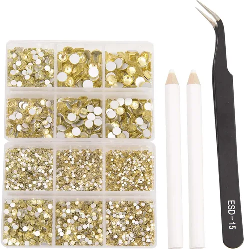 Miniatura 107 de NCB 288 diamantes de imitación de cristal redondos para arte de uñas, con parte trasera plana, para hacer accesorios de bricolaje, zapatos, ropa