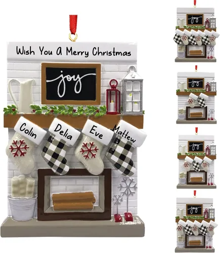 Miniatura 14 de Adornos de Navidad personalizados para familia de 2, adornos de Navidad familiares personalizados con nombres, decoraciones de Navidad