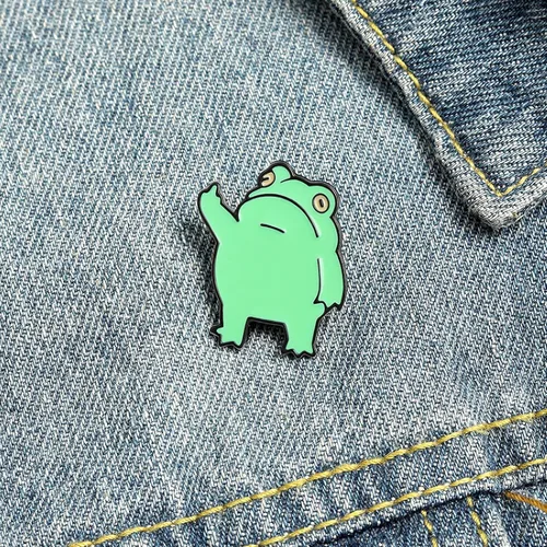 Miniatura 5 de Kawaii pins de dibujos animados lindo broche de rana collar pin ropa de mujer insignia de metal mochila decoración kawaii cosas, Metal