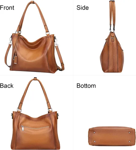 Miniatura 5 de Over Earth Bolsos de cuero suave para mujer, bolso de hombro tipo hobo grande